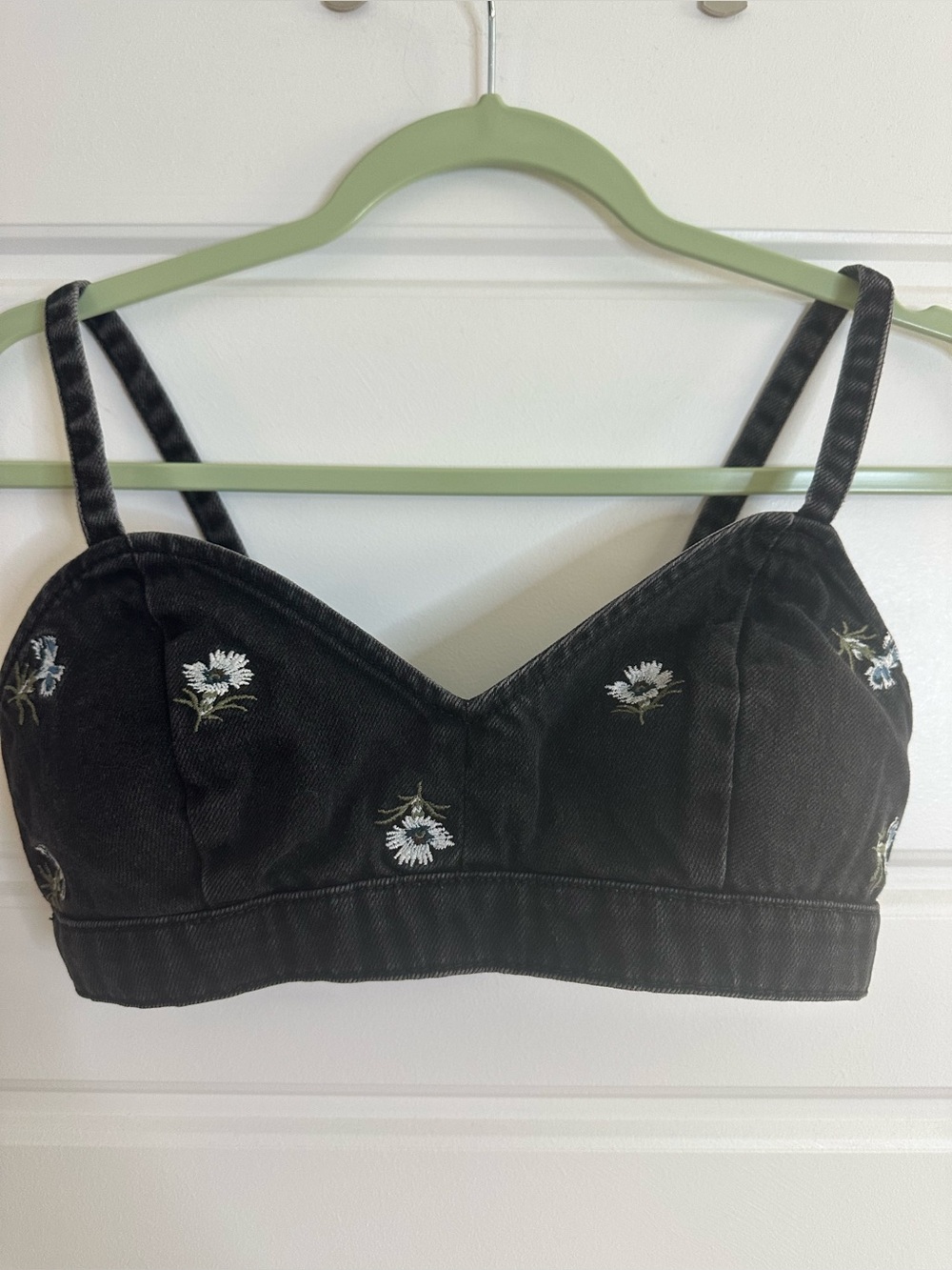 Topshop Denim Floral Bralette Size 4
